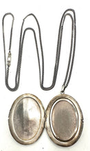 Load image into Gallery viewer, Art Deco Sterling Silver Oval Locket AN monogram