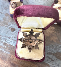Load image into Gallery viewer, Bohemian Rosecut Garnet Star Brooch Victorian