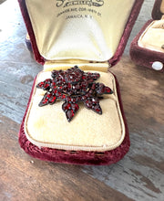 Load image into Gallery viewer, Bohemian Rosecut Garnet Star Brooch Victorian
