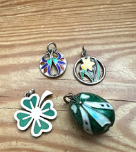Load image into Gallery viewer, Enamel Silver Four Leaf Clover Shamrock Germany