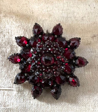Load image into Gallery viewer, Victorian Bohemian Garnet Victorian Flower Pin Brooch