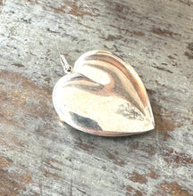 Load image into Gallery viewer, Vintage Sterling Silver Lg Puffy Heart Pendant