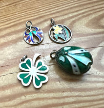 Load image into Gallery viewer, Enamel Silver Four Leaf Clover Shamrock Germany