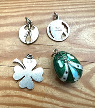 Load image into Gallery viewer, Enamel Silver Four Leaf Clover Shamrock Germany