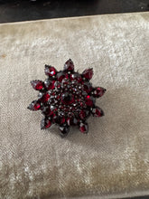 Load image into Gallery viewer, Victorian Bohemian Garnet Victorian Flower Pin Brooch