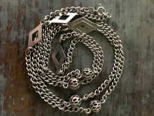 Load image into Gallery viewer, Vintage 835 Silver Curb Chain Station Necklace