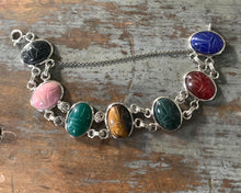 Load image into Gallery viewer, Vintage Sterling Silver Scarab Bracelet