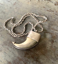 Load image into Gallery viewer, Vintage Tigers Claw Pendant Sterling Silver Chain