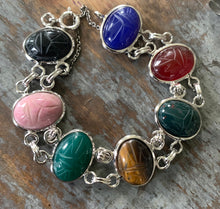 Load image into Gallery viewer, Vintage Sterling Silver Scarab Bracelet