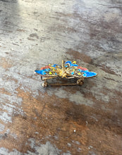 Load image into Gallery viewer, Vintage 800 Silver Enamel Butterfly Pin Brooch Blue