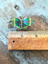 Load image into Gallery viewer, Vintage 800 Silver Enamel Butterfly Pin Brooch