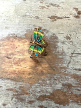 Load image into Gallery viewer, Vintage 800 Silver Enamel Butterfly Pin Brooch