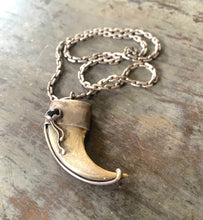 Load image into Gallery viewer, Vintage Tigers Claw Pendant Sterling Silver Chain