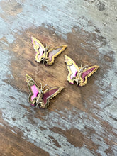 Load image into Gallery viewer, Vintage Mother Of Pearl Ocean Treasures Butterfly Pins Set 3