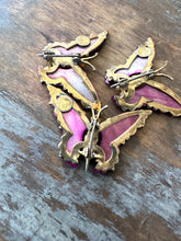 Load image into Gallery viewer, Vintage Mother Of Pearl Ocean Treasures Butterfly Pins Set 3