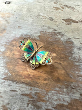Load image into Gallery viewer, Vintage 800 Silver Enamel Butterfly Pin Brooch