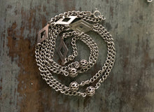 Load image into Gallery viewer, Vintage 835 Silver Curb Chain Station Necklace