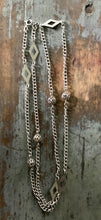 Load image into Gallery viewer, Vintage 835 Silver Curb Chain Station Necklace