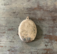 Load image into Gallery viewer, Sterling Silver English Oval Floral Locket Pendant