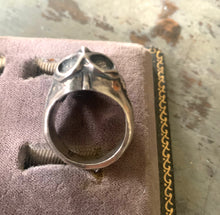 Load image into Gallery viewer, Sterling Silver Skull Ring with Goggles Vintage 80’s