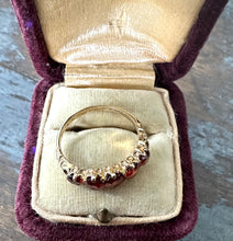 Load image into Gallery viewer, Almandine Garnet Five Stone Ring English 9k
