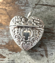 Load image into Gallery viewer, Victorian Style Repousse Heart Locket Wedding Box Pendant
