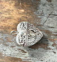 Load image into Gallery viewer, Victorian Style Repousse Heart Locket Wedding Box Pendant
