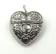 Load image into Gallery viewer, Victorian Style Repousse Heart Locket Wedding Box Pendant
