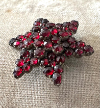 Load image into Gallery viewer, Victorian Bohemian Garnet Victorian Star Pin Brooch
