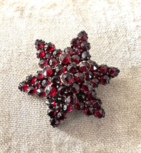 Load image into Gallery viewer, Victorian Bohemian Garnet Victorian Star Pin Brooch
