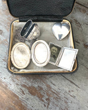 Load image into Gallery viewer, Art Deco Sterling Silver Oval Locket AN monogram
