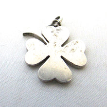 Load image into Gallery viewer, Enamel Silver Four Leaf Clover Shamrock Germany
