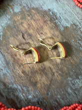 Load image into Gallery viewer, 18K Gold Coral Torsade Choker Necklace &amp; Omega Earrings
