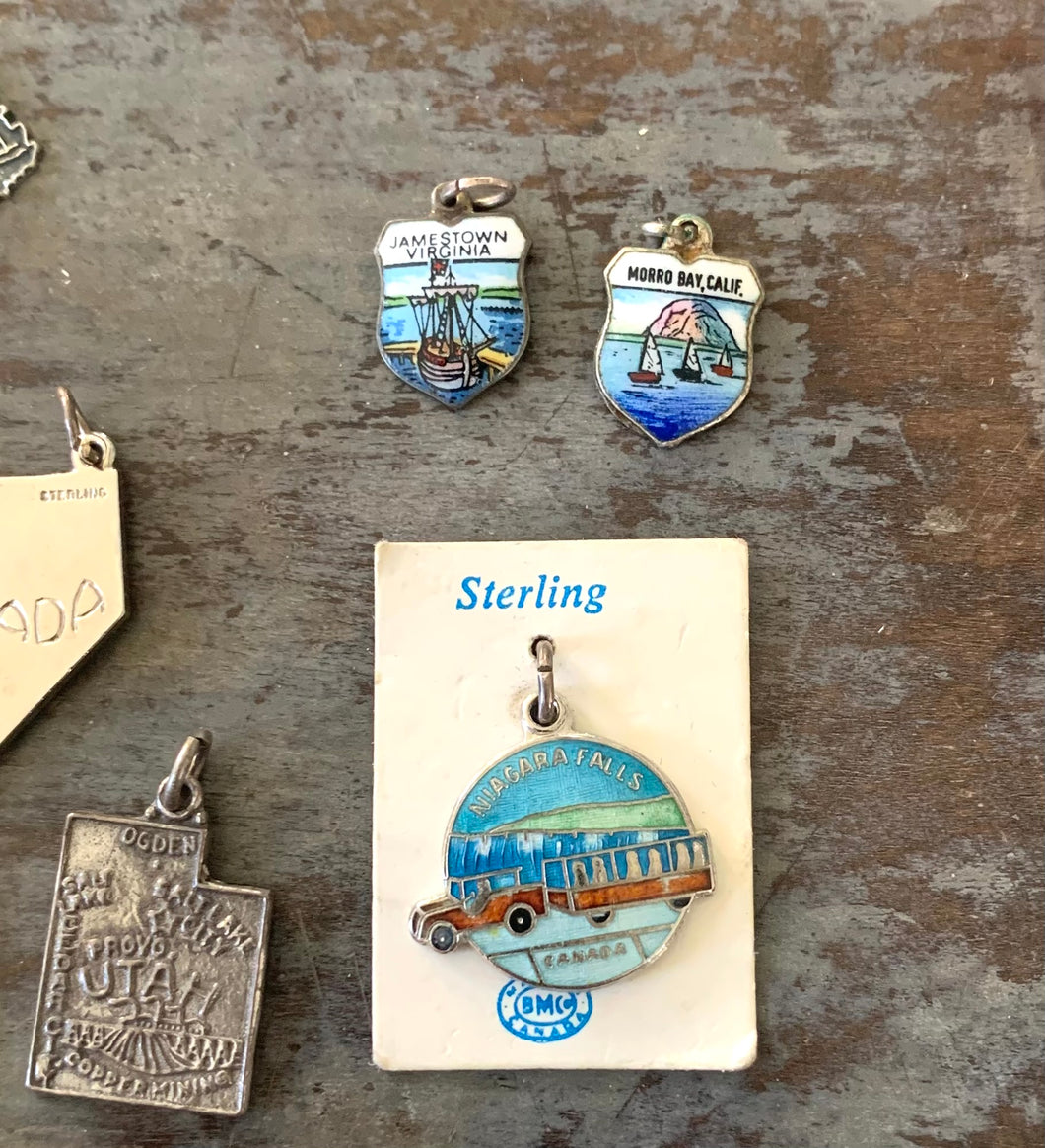 Shield Shape Enamel Souvenir Charm Jamestown Virginia