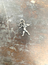 Load image into Gallery viewer, Vintage Sterling Silver Winged Cherub Putti Cupids Arrow Charm
