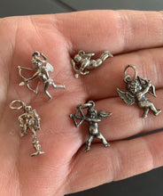 Load image into Gallery viewer, Small Wells Sterling Winged Cherub Putto Putti Charm
