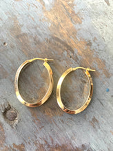 Load image into Gallery viewer, Vintage 925 Sterling Vermeil Gold Oval Hoop Earrings
