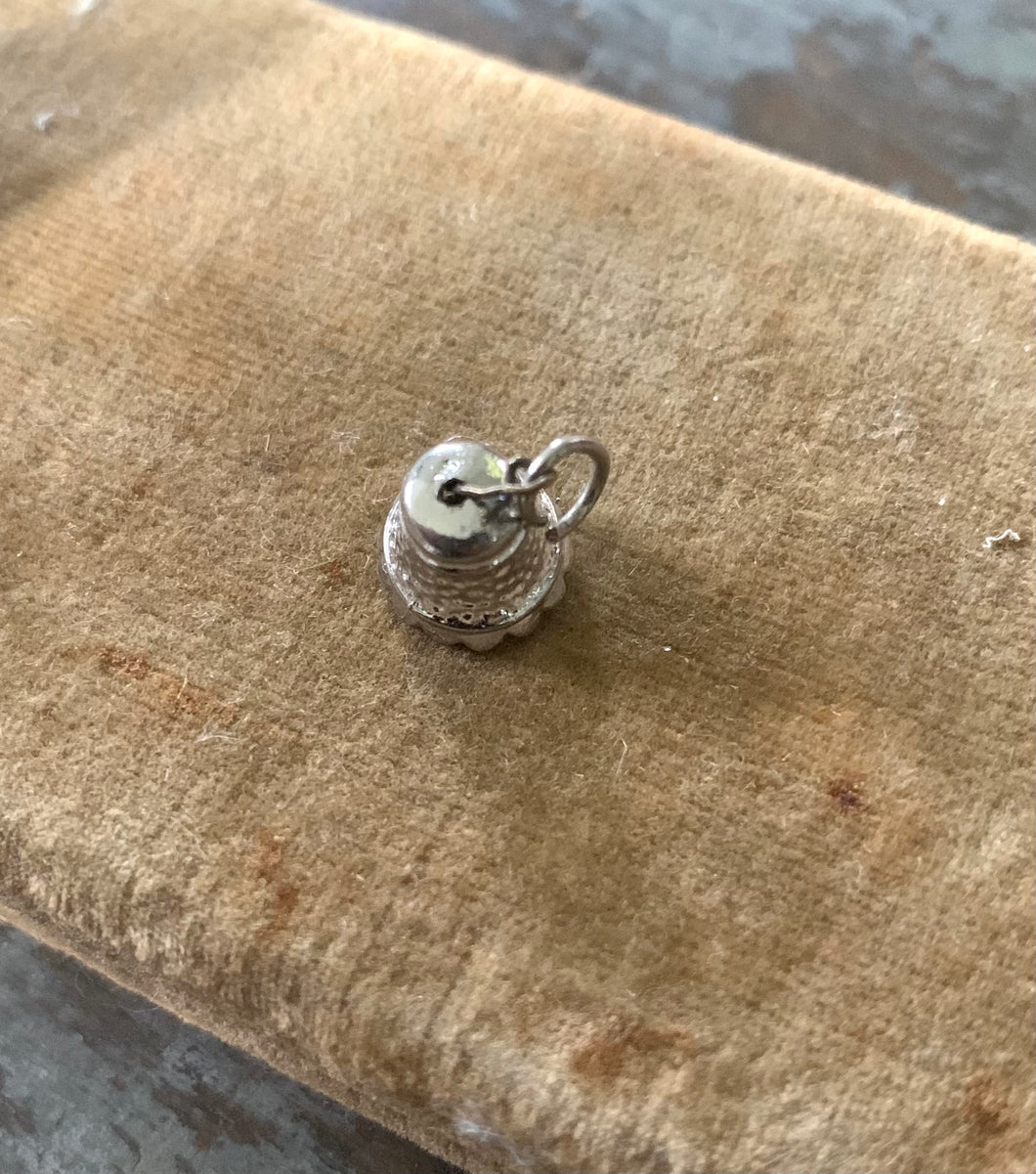 Sterling Silver Bell Charm Pearl Clapper