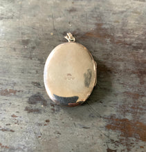 Load image into Gallery viewer, Sterling Silver English Oval Floral Locket Pendant
