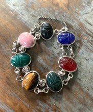 Load image into Gallery viewer, Vintage Sterling Silver Scarab Bracelet
