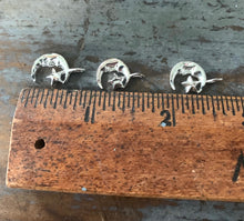 Load image into Gallery viewer, Vintage Sterling Silver Crescent Moon Star Charm
