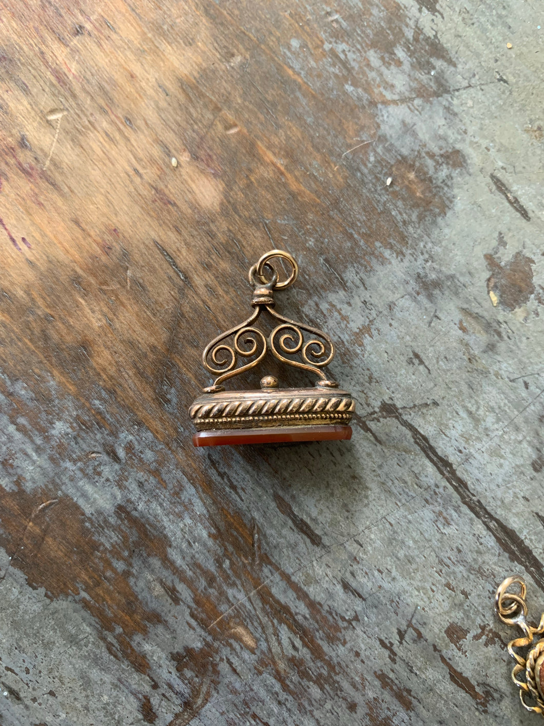Victorian Carnelian Wax Seal Fob Pendant