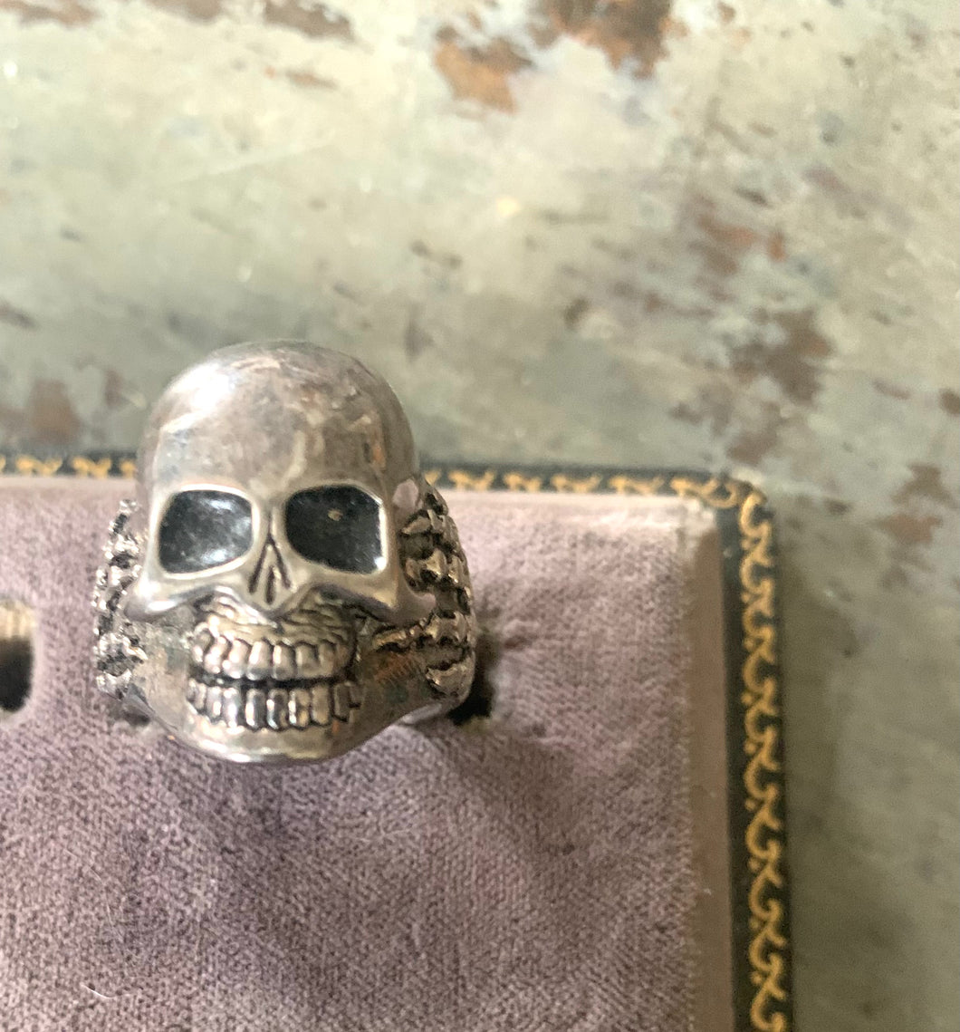 Sterling Silver Skull Ring  G&S Ring Skeleton Hands