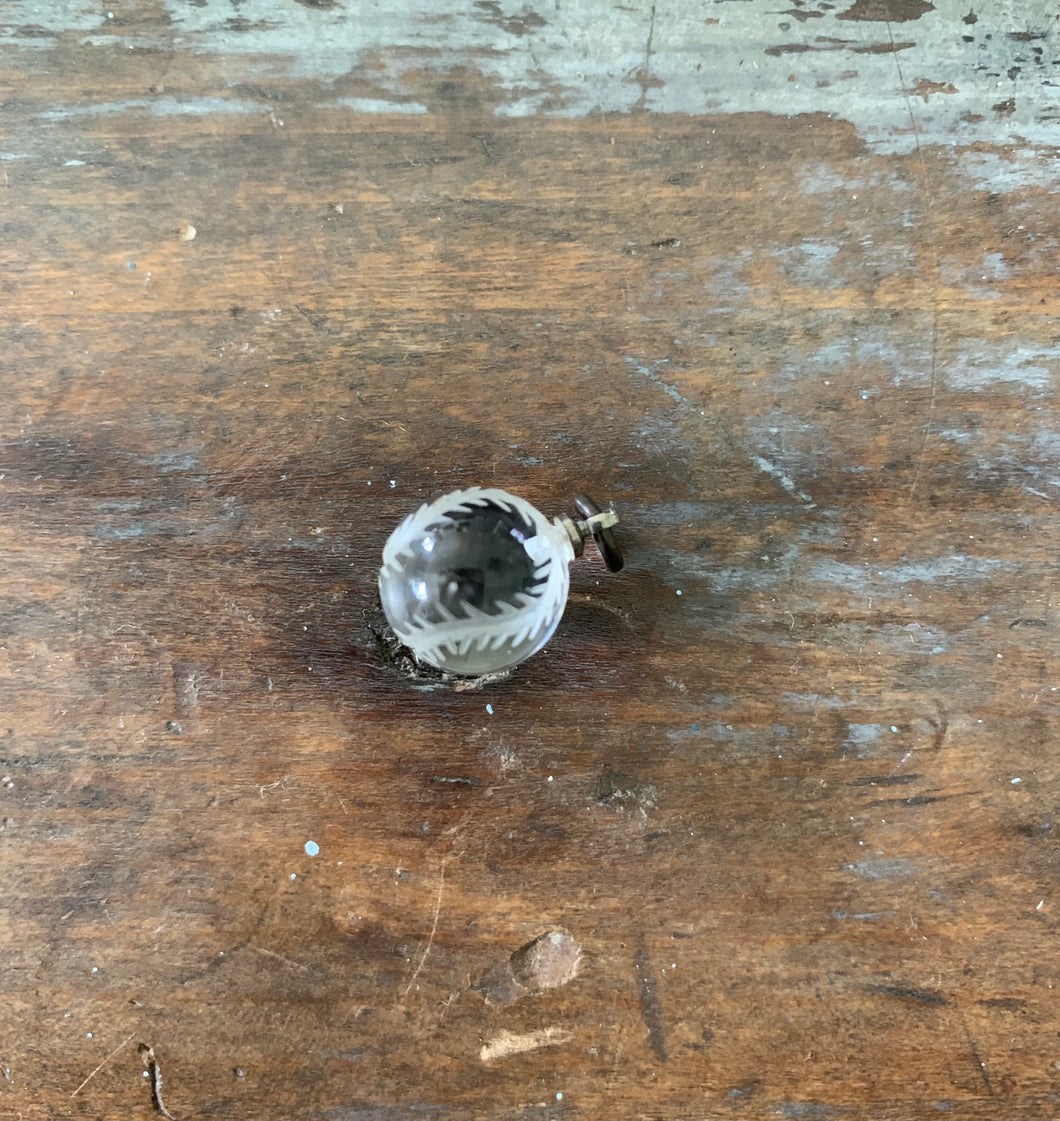 Art Deco Pools of Light Rock Crystal Etched Orb Charm