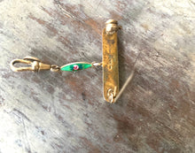 Load image into Gallery viewer, Vintage Green Enamel Watch Pin Guilloche Roses

