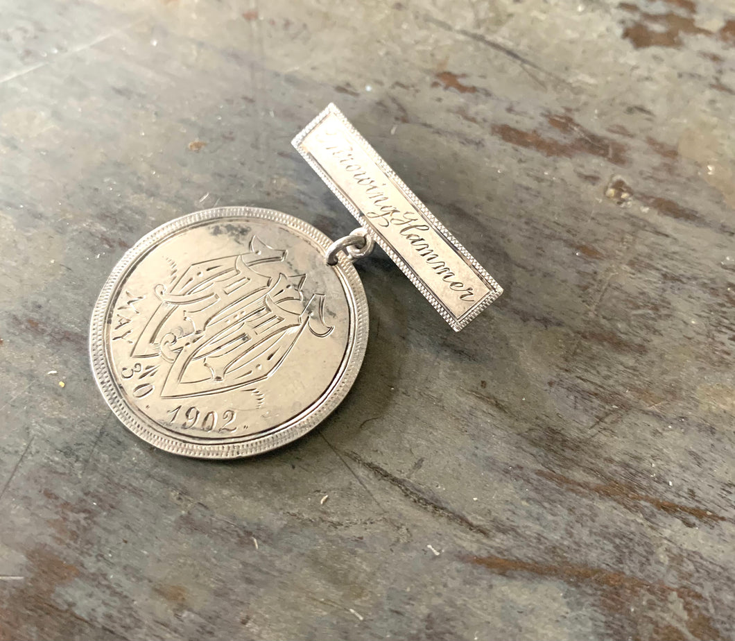 Victorian Love Token Award Pin Pendant AAW Mono